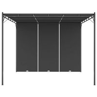 3x3x225 cm acero con recubrimiento en polvo y tejido 100  poliester - antracita