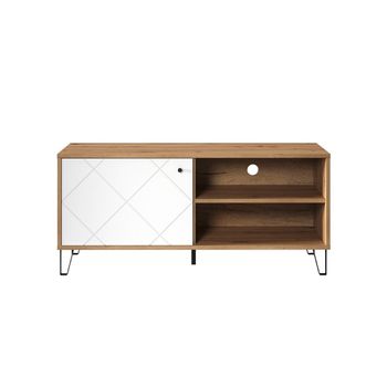 Mueble de tv 1 puerta y 2 nichos l123 cm - blanco