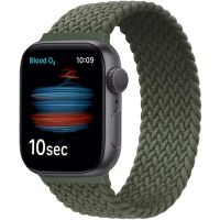 promate fusion-44l correa solo loop trenzada mediana verde para apple watch 4244mm