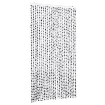 Cortina Antimoscas Chenilla Gris Claro Y Gris Oscuro 100x230 Cm Vidaxl