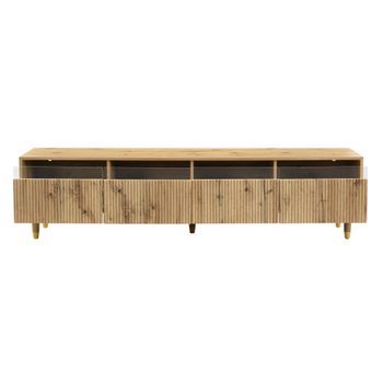 Mueble De Tv De 178 Cm Efecto Madera Con 4 Cajones Y Gestión De Cables