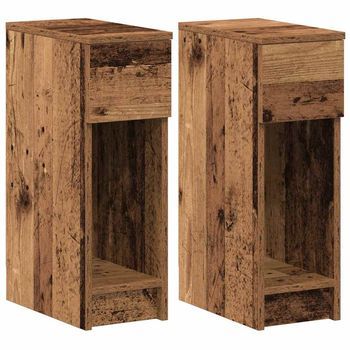 Mesillas De Noche Con Cajón 2 Uds Madera Vieja 20x36x60 Cm Vidaxl