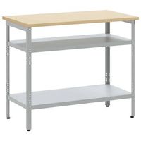 mesa de trabajo con estante gris 100 x 55 x 85 cm