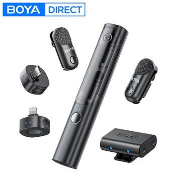 Micrófono Inalámbrico Profesional BOYA Magic, Micrófono de Solapa/Escritorio/Mano para iPhone, Android, Cámara, PC, Grabación de Video