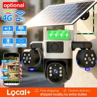 camara solar v380 6k 12mp 4gwifi con triple lente proteccion de seguridad camara inalambrica con bateria integrada deteccion humana pir vision nocturna a color camara ptz aplicacion v380pro