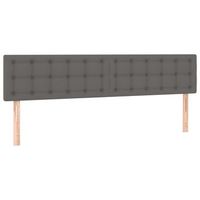 cabeceros 2 unidades de cuero sintetico gris 100x5x7888 cm