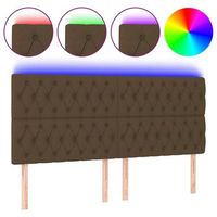 cabecero cama  panel de cabecera con luces led tela marron oscuro 180x7x118128 cm
