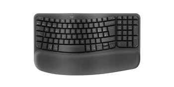 TECLADO LOGITECH WIRELESS WAVE KEYS ERGONOMICO ONDULADO REPOSITOR RECEPTOR BOLT GRAFITO