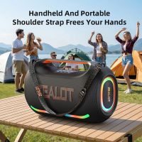 altavoz bluetooth para fiestas zealot-ze41 de 250 w altavoz portatil para exteriores con resistencia al agua ipx6 12 horas de reproduccion con led microfono y banco de energia