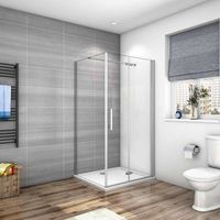 aica mampara de ducha frontal plegable y panel lateral una barra 140cm perfil cromado vidrio antical 6mm 1080-1100x880-900x1950mm