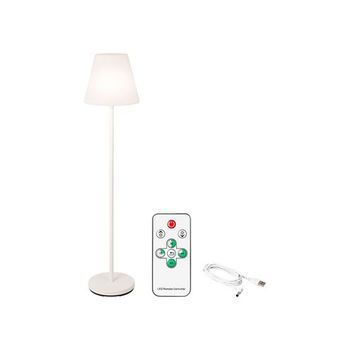 Lámpara De Pie Color Blanco Para Exterior E Interior Recargable Con Mando A Distancia 150cm 894460