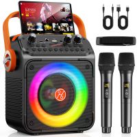 altavoz bluetooth t35 de alta potencia para karaoke luz de ritmo musical subwoofer inalambrico envolvente estereo de 360 grados con microfono dual