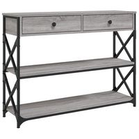 mesa consola  mesa de entrada  mesa auxiliar madera de ingenieria gris sonoma 100x28x75 cm