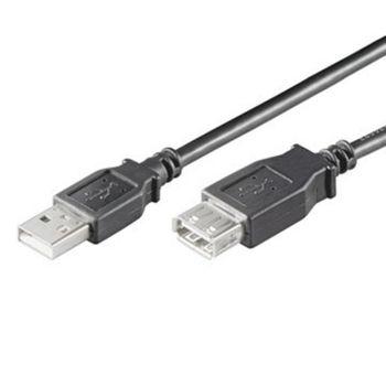 Cable USB EWENT EC1012 1,8 m USB 2.0 Macho/Hembra Negro