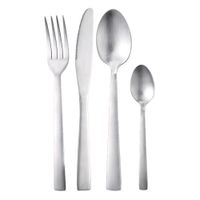 set de 24 cubiertos en acero inoxidable mate