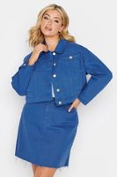 yours cazadora vaquera corta de algodon en azul cobalto mujer curvy y tallas grandes yours