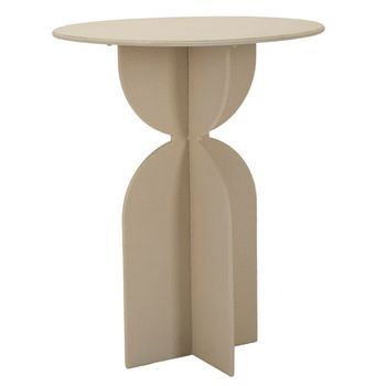 Mesa De Centro De Metal Color Crema Cm Ø 45x58