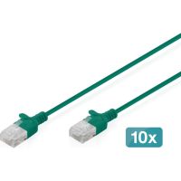 cable de red digitus cat6 uutp slim 05m verde 10 unidades