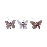 lote de 3 mariposas decorativas ciruela y blanco irisado l4