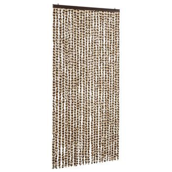 Cortina Mosquitera | Mosquitera Beige Y Marrón Chenilla 100x220 Cm