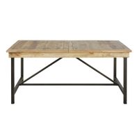 mesa de comedor extensible de mango y acero de 170 a 250 cm