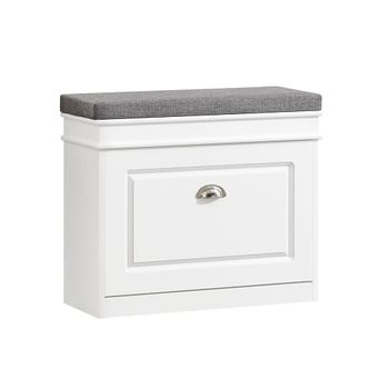 Banco zapatero con 1 solapa mdf blanco