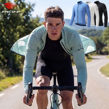 Chaqueta Cortavientos Plegable para Ciclismo RION para Hombre, Chaqueta Impermeable para Bicicleta, Ropa de Ciclismo, Chaquetas MTB, Protección Solar UPF50+, Ligera