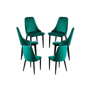 Pack 6 Sillas Kan Terciopelo De Terciopelo 87*45*60 Cm - Verde