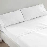 juego de sabanas 100 algodon 150 x 190200 cm - blanco - burrito blanco