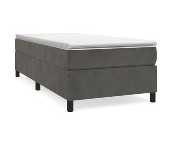Estructura de cama box spring terciopelo gris oscuro 80x200 cm