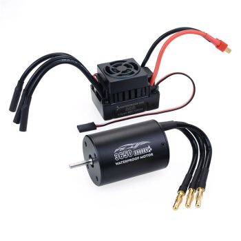 Surpass Hobby 3650 Motor de Coche RC sin escobillas 4 polos a prueba de agua con eje de 3,175￠ mm + ESC de 60A para mode