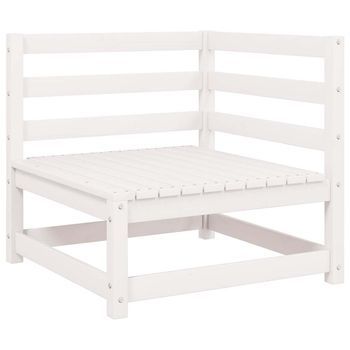 Conjunto De Muebles De Jardín 2 Uds | Mesa Y Sillas Con Cojines Madera Pino Blanco