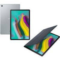 samsung galaxy tab s5e 105 tablet  book cover bundle - 64 gb silver silver