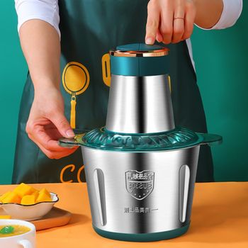 Picadoras de Carne Eléctricas de 2L, Trituradora de Alimentos de Acero Inoxidable, Procesador Multifuncional de Verduras, Picadora, Licuadoras de Cocina