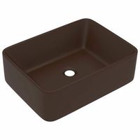 lavabo de lujo ceramica marron oscuro mate 41x30x12 cm vidaxl