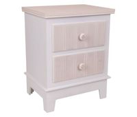mesita de madera de 2 cajones blanco 40x30x50