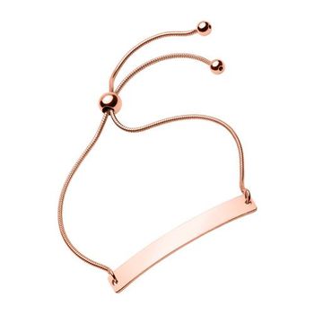 Pulsera de plata con baño de oro rosa grabable