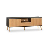 mueble tv apolo 1 puerta 2 cajones color negromadera