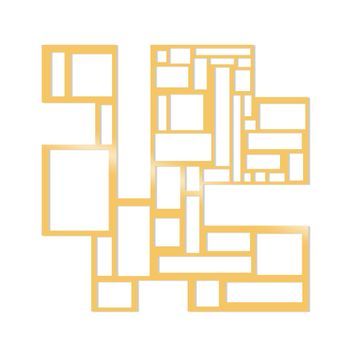 Decoración Pared De Metal Squares Metal Decor Oro 50x50 Cm