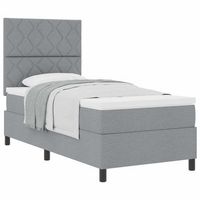 cama tipo box spring con cabecera gris claro 100 x 200 cm tela vidaxl