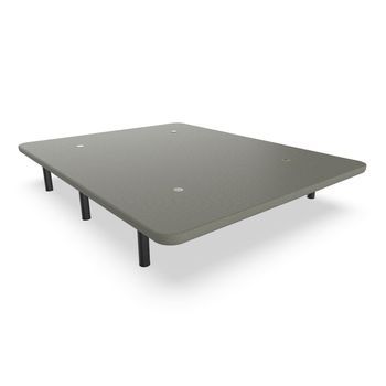 Base Tapizada 160x200 Cm De Acero Con Patas De Altura 25cm Y 5 Barras Transversales, Tejido 3d | Fabricado En España Nalui  Gris