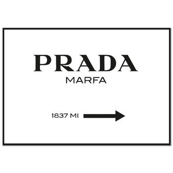 Panorama Cuadro De Aluminio Cartel Prada Marfa Blanco 100x70 Cm
