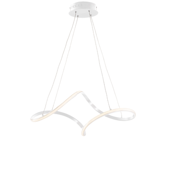 Dana - Lámpara De Suspensión En Metal Y Aluminio Lacado Blanco Con Led Integrado Y Cables Eléctricos Orientables L. 65 X 38 - Bl328-sbc