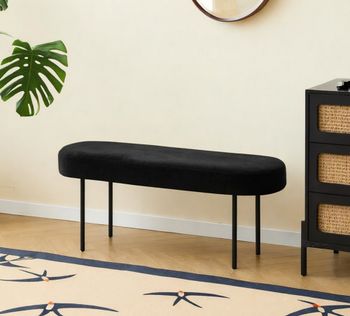 Banco estilo escandinavo en acero y terciopelo negro