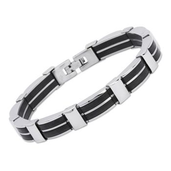 Brazalete de acero inoxidable con elemento de caucho