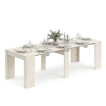 Mesa Consola Extensible 50-235x90 Cm Denis Microcemento Beige 51 X 78 X 90 Cm