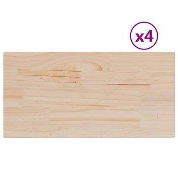 Tablero De Mesa Rectangular 4 Uds Madera De Pino 90x45x1,7 Cm Vidaxl