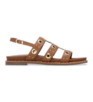 Carmela para mujer. 16320801-CAMEL Sandalias de Piel 163208 marrón (39), Plano, Hebilla, Casual