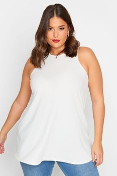 Limited Collection Camiseta Canalé Sin Mangas Blanca, Mujer Curvy Y Tallas Grandes, Limited Collection