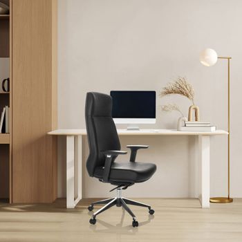 Sillón de oficina profesional piel sintética negro